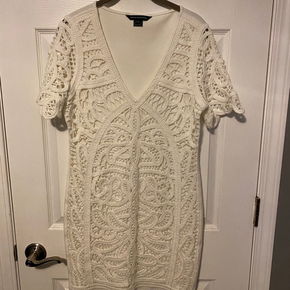 French Connection MESI MACRAME LACE JERSEY DRESS - Picture 5 of 6
